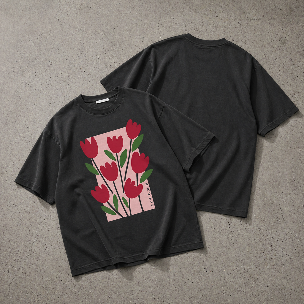 Paris Tulip Oversized Tee