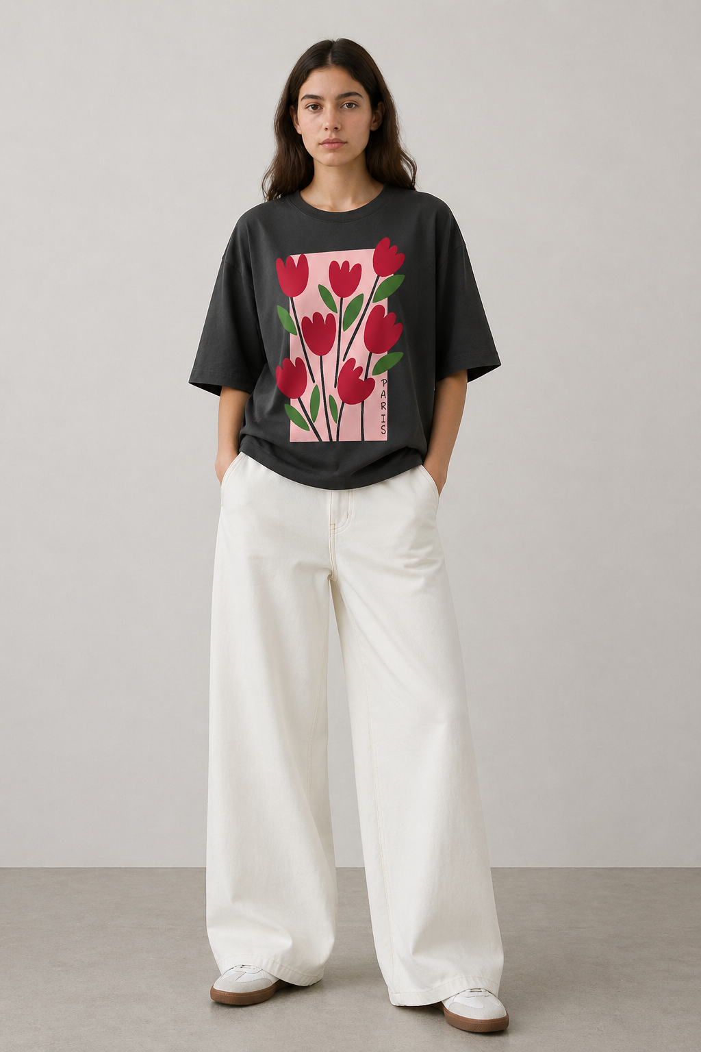 Paris Tulip Oversized Tee
