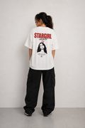 Stargirl Oversized White Graphic T-Shirt | Music Inspired Streetwear